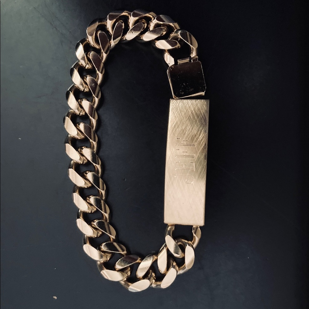 Speidel ID Bracelet Brushed Gold Tone - Picture 4 of 13